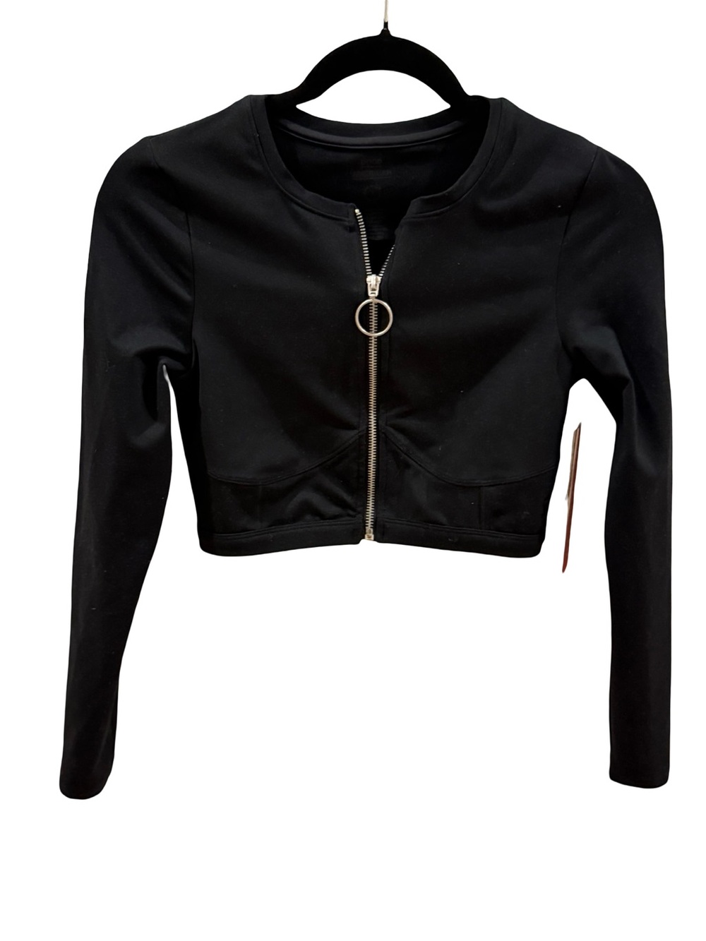 Good American Cropped Long Sleeve Zip Top